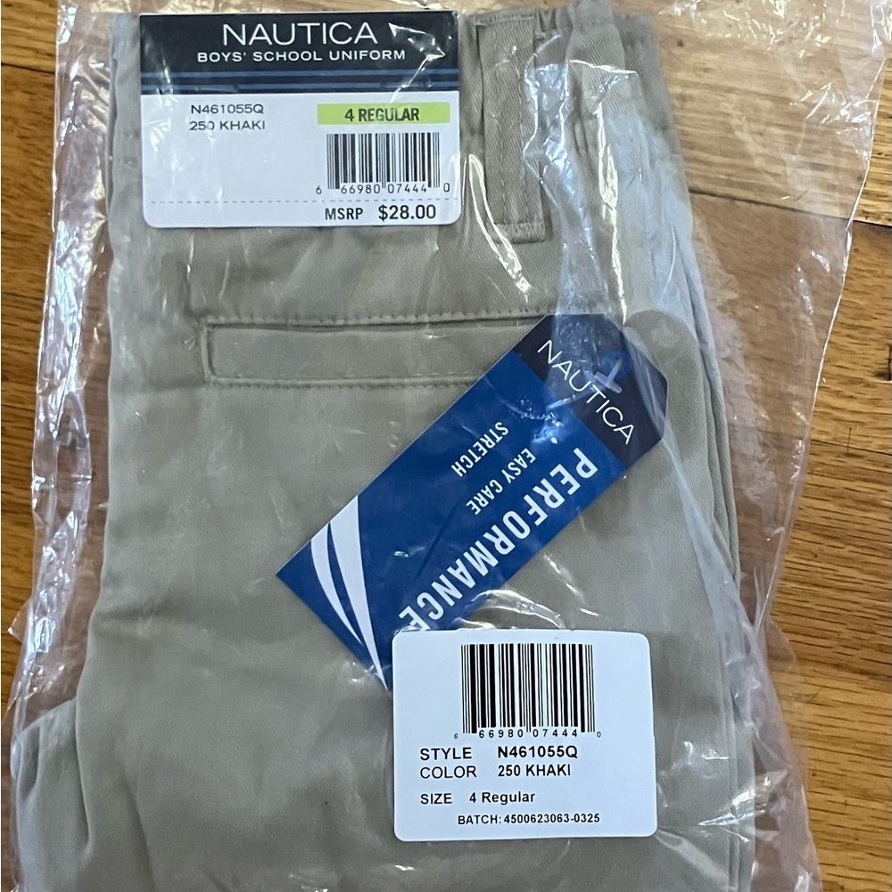 Nautica Boys' Khaki 4 Regular School Uniform Shorts
